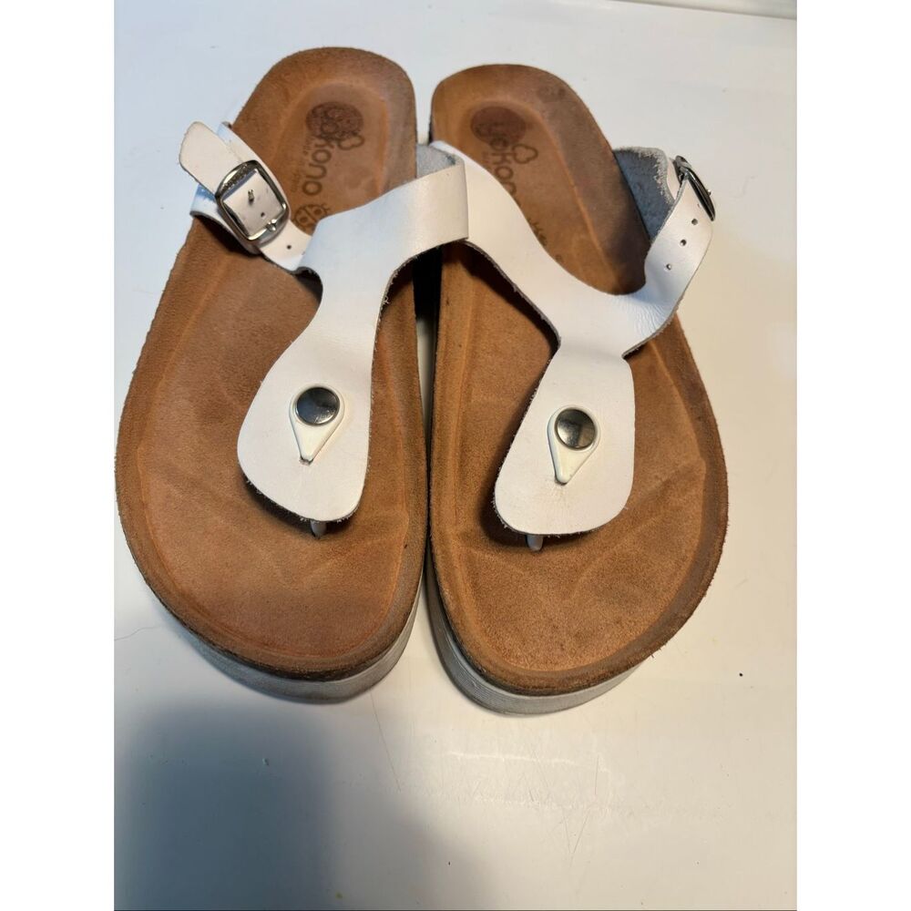 Yokono White Leather Sandals